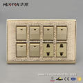 Gold Luxurious Push Button Switch And Sockets